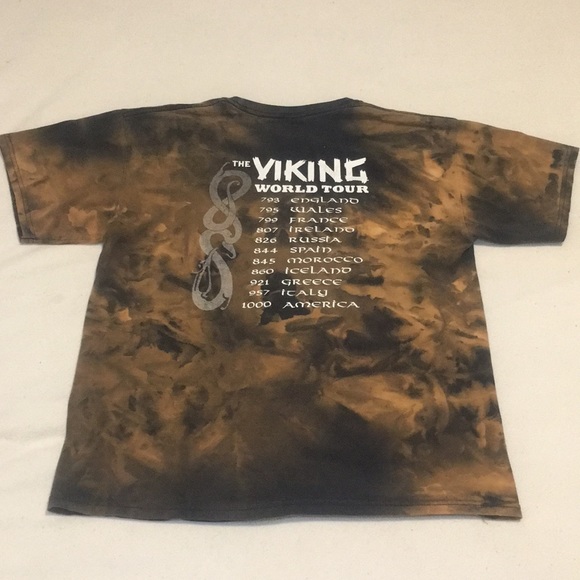 Viking World Tour T-Shirt Bleach Tie Dye - Picture 3 of 3